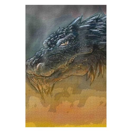 1000 Piece Puzzles for Adults Flying Dragon Difficult Jigsaw Puzzle for Adults Teenagers Challenging Jigsaw Puzzles 50 * 70cm von HNBDE