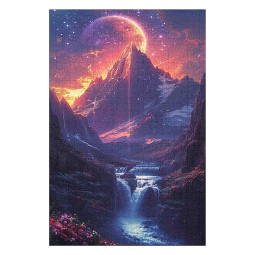 1000 Piece Wooden Jigsaw Puzzle Fantasy Waterfall England. Puzzle Game for Adults and Teenagers(26 * 38cm) von HNBDE