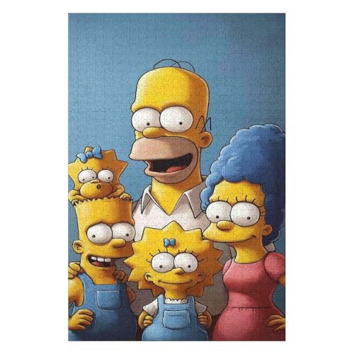 1000 Piece Wooden Jigsaw Puzzle The Simpsons England. Puzzle Game for Adults and Teenagers(26 * 38cm) von HNBDE