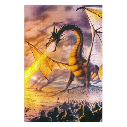 1000 Pieces Paper Jigsaw Puzzle for Adults Flying Dragon Puzzle Family Educational Toy 38x52cm00PY210 von HNBDE