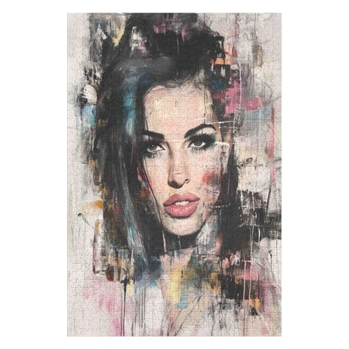 1000-teiliges Holzpuzzle „Amy Winehouse England“. Puzzlespiel für Erwachsene und Jugendliche, 26 x 38 cm von HNBDE