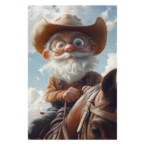 1500 Piece Jigsaw Puzzle for Teens and Adults Cute Old Man Difficult and Intellectually Challenging Game57*87cm von HNBDE