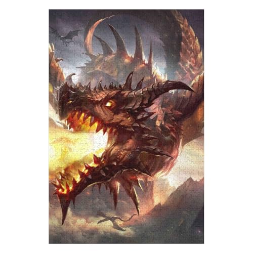 1500 Piece Paper Jigsaw Puzzle for Adults Flying Dragon 57x87cm00PY56 von HNBDE