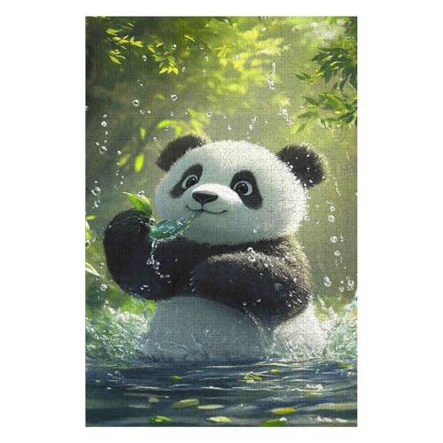 1500 Piece Wooden Jigsaw Puzzle Cute Panda England. Puzzle Game for Adults and Teenagers57*87cm von HNBDE