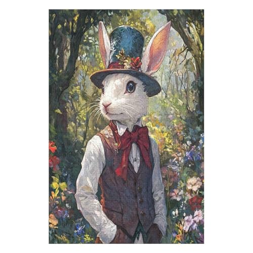 2025 New 1000 Pieces Merry Christmas Jigsaw Puzzles, Holiday Puzzles Gifts for Adults and Kids, Rabbit Boy Theme Jigsaw Puzzle for Adults and Family(38 * 52cm) von HNBDE