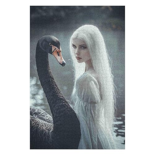 2025 New 1000 Pieces Merry Christmas Jigsaw Puzzles, Holiday Puzzles Gifts for Adults and Kids, Swan Theme Jigsaw Puzzle for Adults and Family(50 * 70cm) von HNBDE