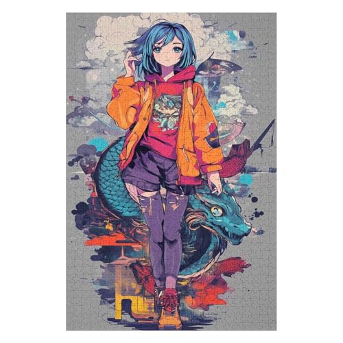 Anime Graffiti-1000 Piece Jigsaw Puzzles for Adults Entertainment Puzzles Intellectual Decompression Toy 3D Printing HD Toy DIY Birthday26*38cm von HNBDE