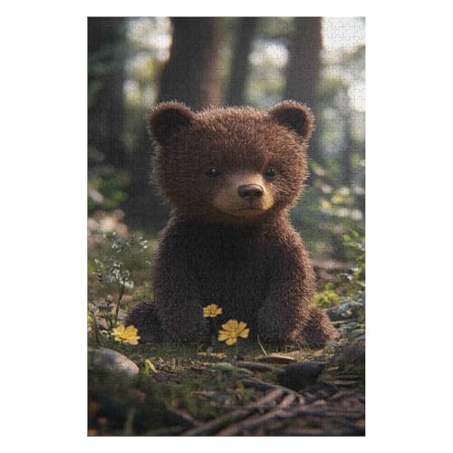 Bear Puzzle 1500 Pieces Paper Picture Puzzle Family Decorations Unique Gifts for Children57*87cm von HNBDE