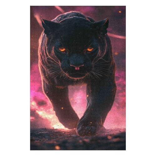 Black Panther 1000-teiliges Puzzle für Erwachsene, Puzzles 1000 Teile, Unmögliches Puzzle, 1000 Puzzles für Erwachsene, für Erwachsene und Kinder ab 12 Jahren, 1000 Teile, 26 x 38 cm von HNBDE