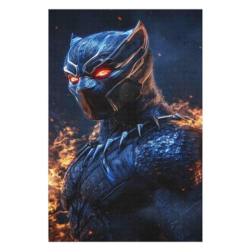 Black Panther 1000-teiliges Puzzle für Erwachsene, Puzzles 1000 Teile, Unmögliches Puzzle, 1000 Puzzles für Erwachsene, für Erwachsene und Kinder ab 12 Jahren, 1000 Teile, 38 * 52cm von HNBDE