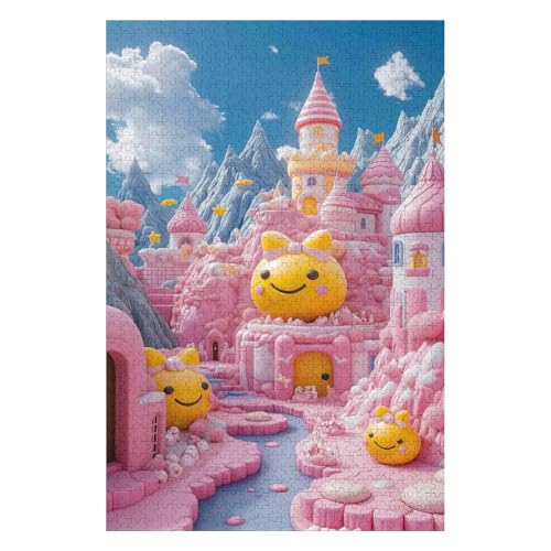 Castle-1000 Piece Jigsaw Puzzles for Adults Entertainment Puzzles Intellectual Decompression Toy 3D Printing HD Toy DIY Birthday26*38cm von HNBDE