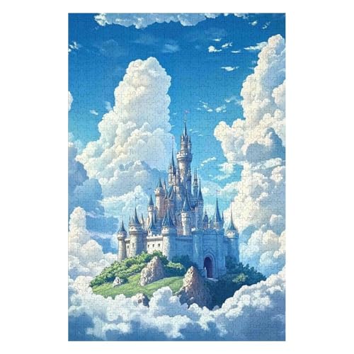 Castle-1000 Piece Jigsaw Puzzles for Adults Entertainment Puzzles Intellectual Decompression Toy 3D Printing HD Toy DIY Birthday26*38cm von HNBDE