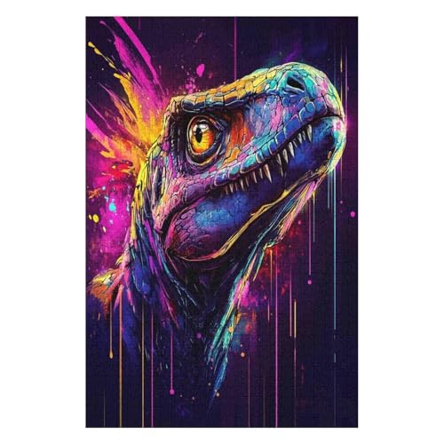 Dinosaur,1500 Pieces Challenge Jigsaw Puzzle for Adults Cricket Impossible Puzzle Educational Games Home Decoration Puzzle Multi Colour 1500pcs57*87cm von HNBDE