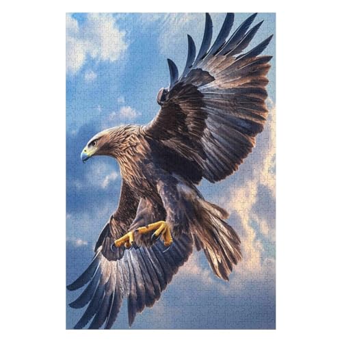 Eagle-1000 Piece Jigsaw Puzzles for Adults Entertainment Puzzles Intellectual Decompression Toy 3D Printing HD Toy DIY Birthday(26 * 38cm) von HNBDE