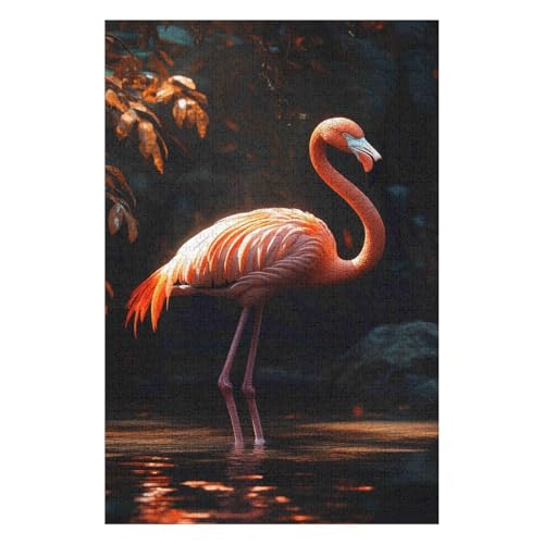 Flamingo 1000 Piece Jigsaw Puzzles for Adults - Fun, Challenging & Brainteasing Adults Jigsaw Puzzle - Uncover The Puzzle - 100% Recycled Cardboard - 1000pcs -(26 * 38cm) von HNBDE