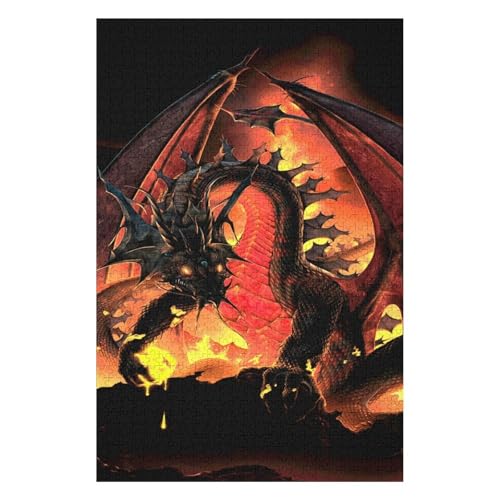 Fliegender Drache, 1000-teiliges Puzzle für Erwachsene, Puzzles1000-teiliges Unmögliches Puzzle1000 Puzzles für Erwachsene für Erwachsene und Kinder ab 12 Jahren, 1000 Teile, 26 x 38 cm, c139gy von HNBDE
