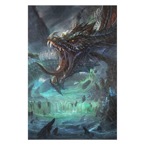 Fliegender Drache, 1000-teiliges Puzzle für Erwachsene, Puzzles1000-teiliges unmögliches Puzzle1000 Puzzles für Erwachsene für Erwachsene und Kinder ab 12 Jahren, 1000 Teile, 26 x 38 cm, c425gy von HNBDE