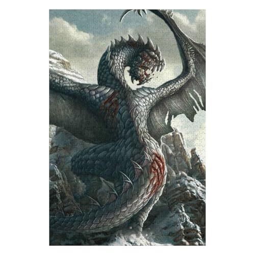 Fliegender Drache, 1000-teiliges Puzzle für Erwachsene, Puzzles1000-teiliges unmögliches Puzzle1000 Puzzles für Erwachsene für Erwachsene und Kinder ab 12 Jahren, 1000 Teile, 50 * 70cm c286gy von HNBDE