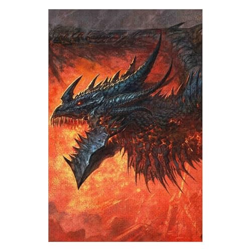 Fliegender Drache, 1500-teiliges Puzzle für Erwachsene, Puzzles1500-teiliges unmögliches Puzzle1500 Puzzles für Erwachsene für Erwachsene und Kinder ab 12 Jahren, 1500 Teile, 57 * 87cm, c193gy von HNBDE