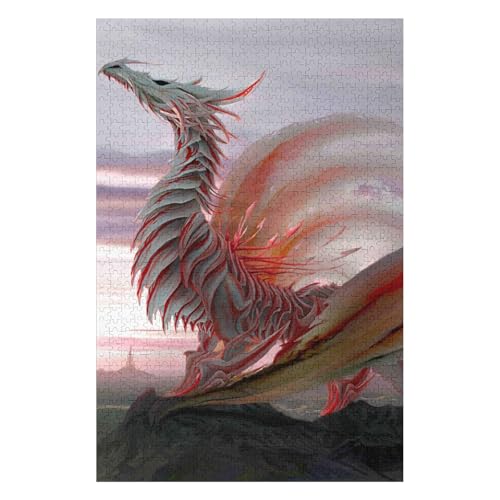 Fliegender Drache, 1500-teiliges Puzzle für Erwachsene, Puzzles1500-teiliges unmögliches Puzzle1500 Puzzles für Erwachsene für Erwachsene und Kinder ab 12 Jahren, 1500 Teile, 57 * 87cm, c41gy von HNBDE