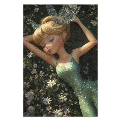 Flower Fairy Puzzle 1000 Pieces Paper Picture Puzzle Family Decorations Unique Gifts for Children(26 * 38cm) von HNBDE