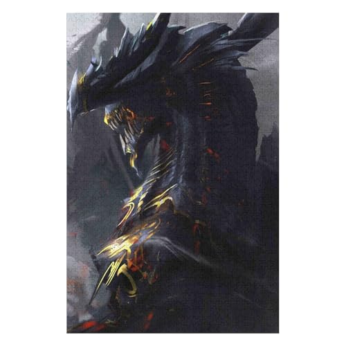 Flying Dragon-1000 Piece Jigsaw Puzzles for Adults Entertainment Puzzles Intellectual Decompression Toy 3D Printing HD Toy DIY Birthday 26 * 38cm von HNBDE