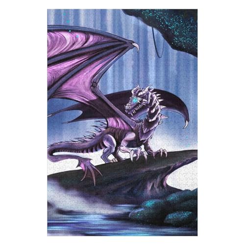 Flying Dragon-1000 Piece Jigsaw Puzzles for Adults Entertainment Puzzles Intellectual Decompression Toy 3D Printing HD Toy DIY Birthday 26 * 38cm von HNBDE