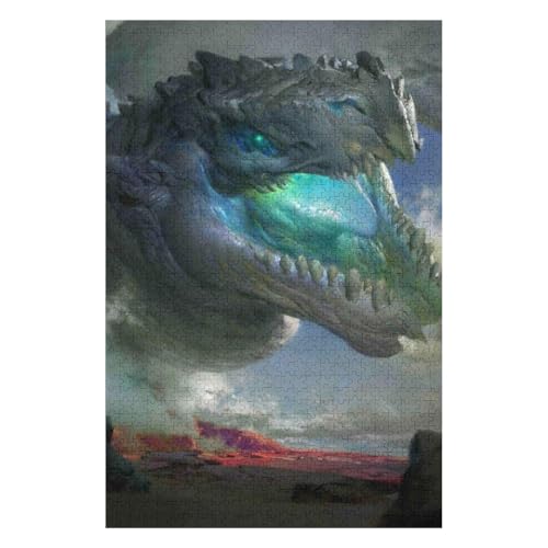 Flying Dragon-1000 Piece Jigsaw Puzzles for Adults Entertainment Puzzles Intellectual Decompression Toy 3D Printing HD Toy DIY Birthday 26 * 38cm von HNBDE