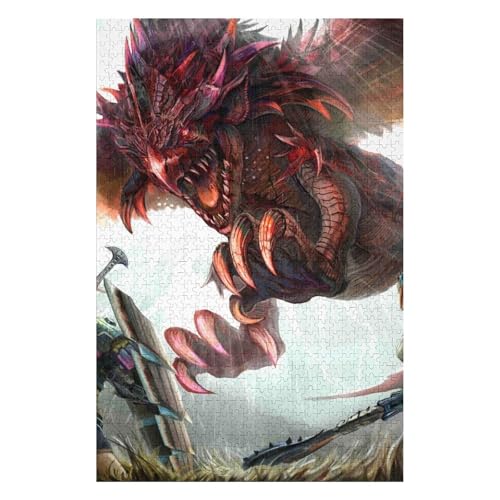 Flying Dragon-1000 Piece Jigsaw Puzzles for Adults Entertainment Puzzles Intellectual Decompression Toy 3D Printing HD Toy DIY Birthday 26 * 38cm von HNBDE