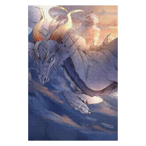 Flying Dragon 1000 Piece Paper Jigsaw Puzzle Cartoon Lover Gift for Adults 26x38cm00PY230 von HNBDE