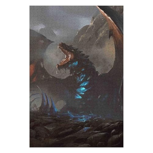 Flying Dragon 1000 Piece Paper Jigsaw Puzzle Cute Animal Art for Adults 38x52cm00PY518 von HNBDE