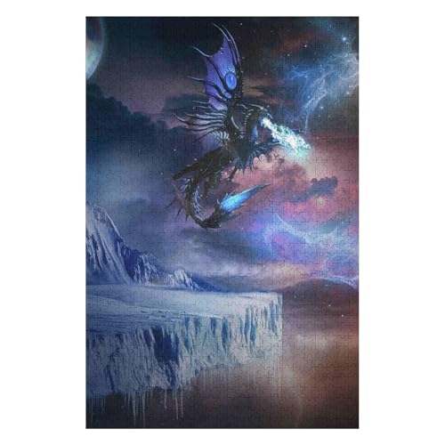 Flying Dragon 1500 Piece Paper Jigsaw Puzzle Challenging Art for Adults 57x87cm00PY369 von HNBDE