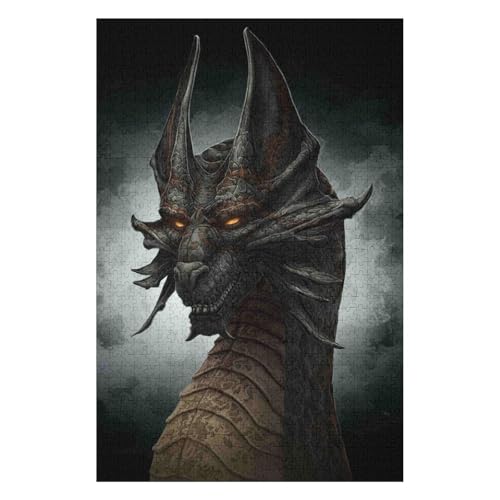 Flying Dragon 1500 Piece Paper Jigsaw Puzzle Medieval Fantasy Gift for Adults 57x87cm00PY100 von HNBDE