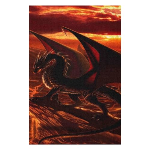 Flying Dragon 1500 Piece Paper Puzzle Psychedelic Animal Art for Families 57x87cm00PY72 von HNBDE