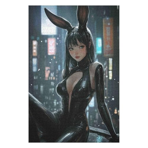 Jigsaw Puzzle 1000 Piece,Rabbit Girl,for Kids and Adults, Paper Personalised Assemjigsaw Fun Game(38 * 52cm) von HNBDE