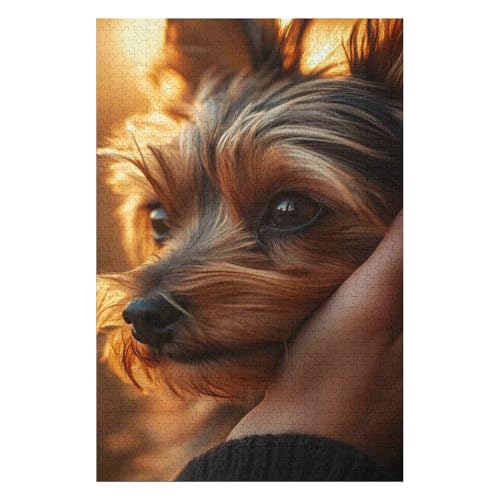 Jigsaw Puzzles 1000 Pieces for Adult,Stones,，Adults 1000 Piece Jigsaw Puzzle- Yorkshire Terrier，Paper Puzzle(38 * 52cm) von HNBDE