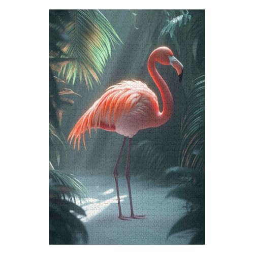 Jigsaw Puzzles 1000 Pieces for Adults Difficult Hard Jigsaw Puzzles for Women Men Premium Cardboard Precise Interlocking Flamingo(26 * 38cm) von HNBDE