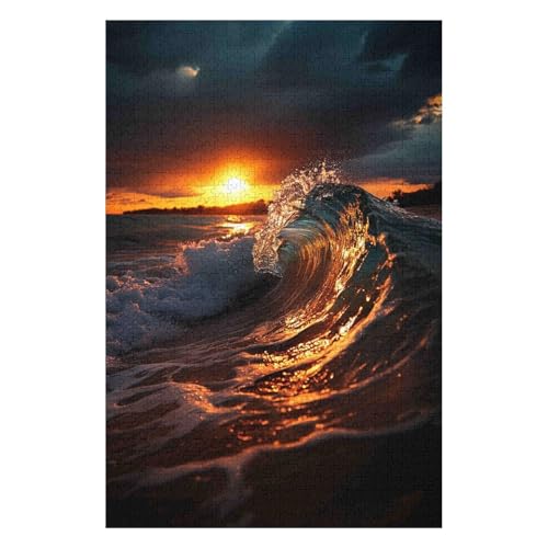 Jigsaw Puzzles 1000 Pieces for Adults Difficult Hard Jigsaw Puzzles for Women Men Premium Cardboard Precise Interlocking Waves(50 * 70cm) von HNBDE