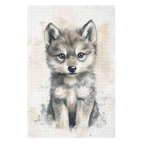 Jigsaw Puzzles 1000 Pieces for Adults Difficult Hard Jigsaw Puzzles for Women Men Premium Cardboard Precise Interlocking Wolf(38 * 52cm) von HNBDE