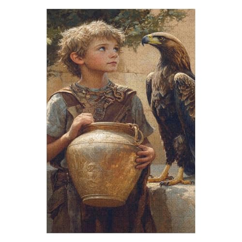 Jigsaw Puzzles 1000 Pieces for Adults Jigsaw Puzzles for Adults 1000 Piece Puzzle Educational,Boy and Eagle,Home Decoration Puzzle38*52cm von HNBDE