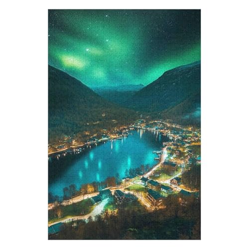 Jigsaw Puzzles 1000 Pieces for Adults Jigsaw Puzzles for Adults 1000 Piece Puzzle Educational,Northern Lights in Norway,Home Decoration Puzzle(38 * 52cm) von HNBDE