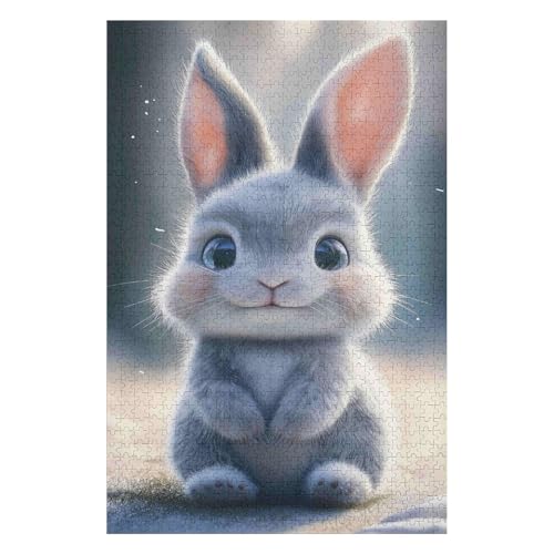 Jigsaw Puzzles 1000 Pieces for Adults Jigsaw Puzzles for Adults 1000 Piece Puzzle Educational Games，Cute Rabbit38*52cm von HNBDE