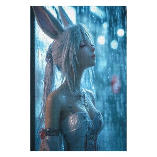 Jigsaw Puzzles 1000 Pieces for Adults Jigsaw Puzzles for Adults 1000 Piece Puzzle Educational Games ，Rabbit Girl， Puzzle(50 * 70cm) von HNBDE