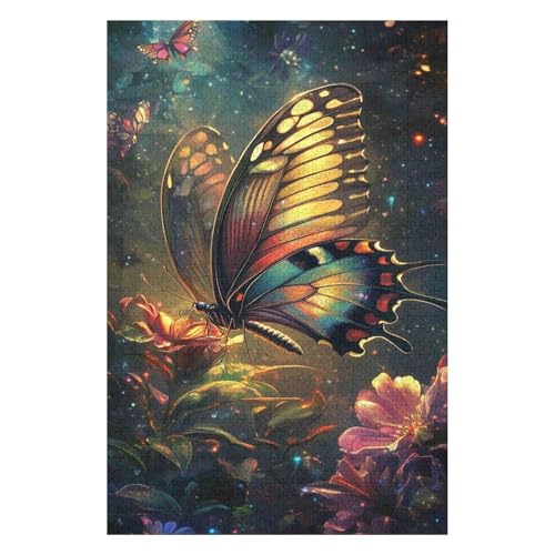 Jigsaw Puzzles 1000 Pieces of Adult Jigsaw Puzzles Game Kids Puzzle Toys Home Decoration Landscape Color Butterfly38*52cm von HNBDE