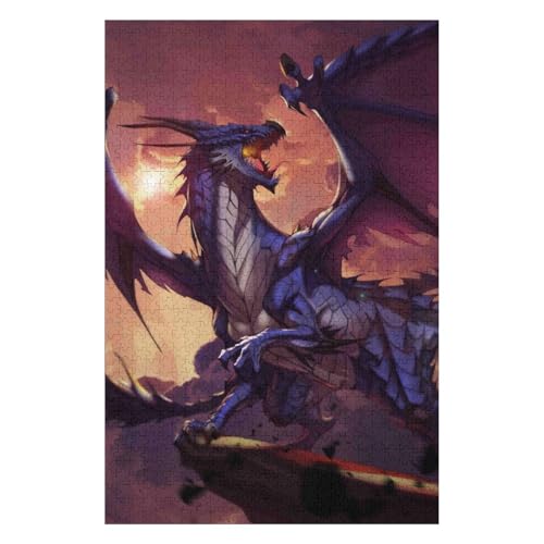 Jigsaw Puzzles 1000 Pieces of Adult Jigsaw Puzzles Game Kids Puzzle Toys Home Decoration Landscape Flying Dragon 26 * 38cm von HNBDE