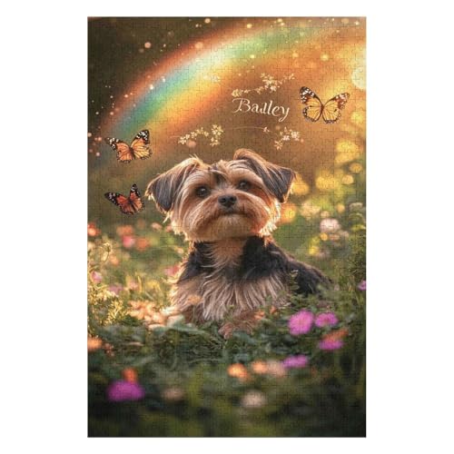 Jigsaw Puzzles 1500 Pieces for Adults Difficult Hard Jigsaw Puzzles for Women Men Premium Cardboard Precise Interlocking Yorkshire Terrier(57 * 87cm) von HNBDE