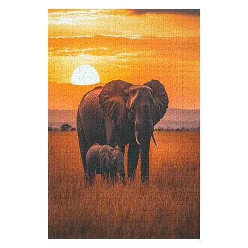 Jigsaw Puzzles 1500 Pieces for Adults Jigsaw Puzzles for Adults 1500 Piece Puzzle Educational Games，Elephant(57 * 87cm) von HNBDE