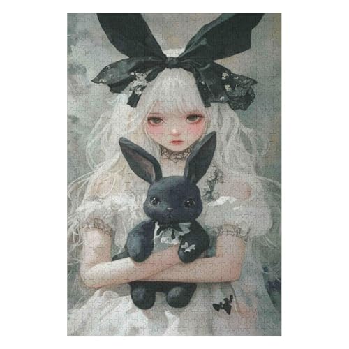 Jigsaw Puzzles 1500 Pieces for Adults Jigsaw Puzzles for Adults 1500 Piece Puzzle Educational Games，Rabbit Girl(57 * 87cm) von HNBDE