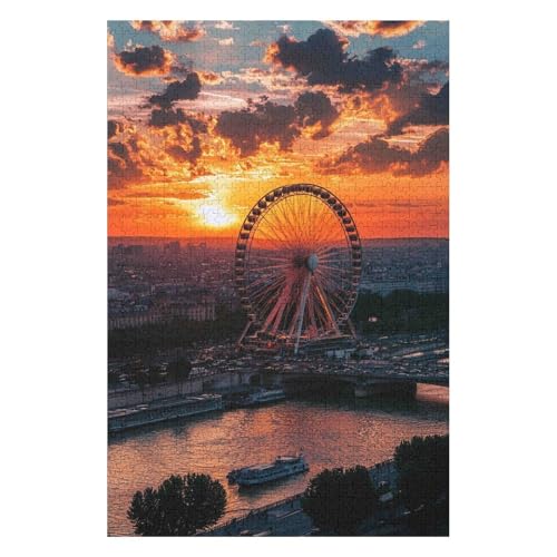 Jigsaw Puzzles 1500 Pieces for Adults Jigsaw Puzzles for Adults 1500 Piece Puzzle Educational Games，Seine River(57 * 87cm) von HNBDE