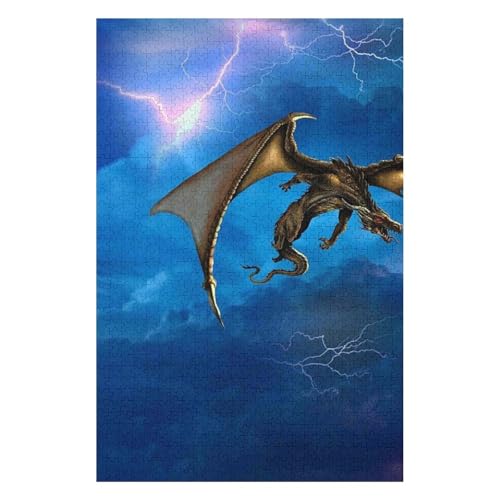 Jigsaw Puzzles 1500 Pieces for Adults Jigsaw Puzzles for Adults 1500 Piece Puzzle Educational Games Home Decoration Puzzle，Flying Dragon 57 * 87cm von HNBDE